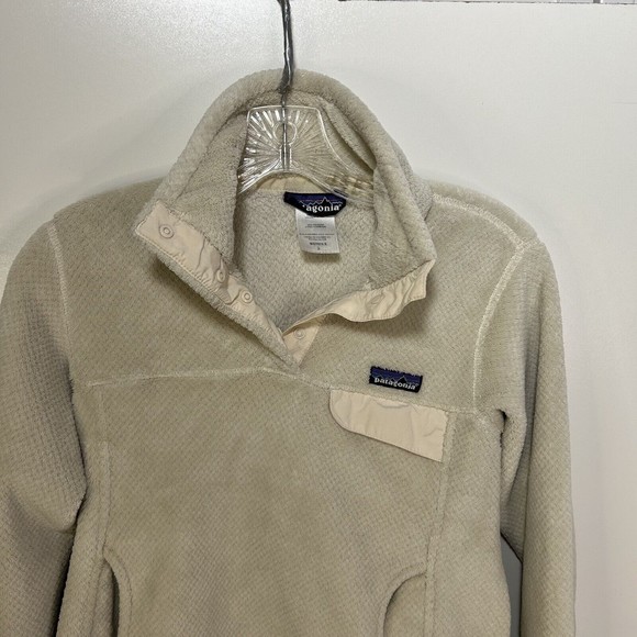 Patagonia Polartec Womens Re-Tool Snap-T Fleece Pullover Jacket Size Small Beige - Picture 5 of 8